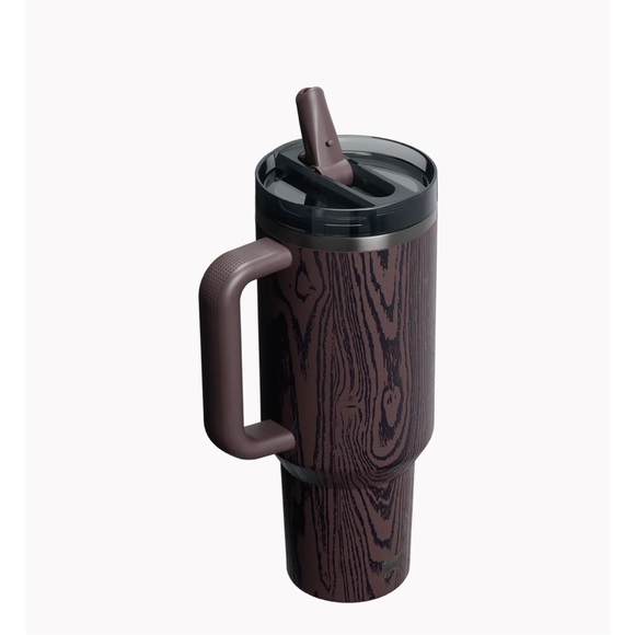 Stanley The Cheers and Cheer Quencher ProTour Flip Dark Wood Pattern Tumblr 40oz - Picture 2 of 3